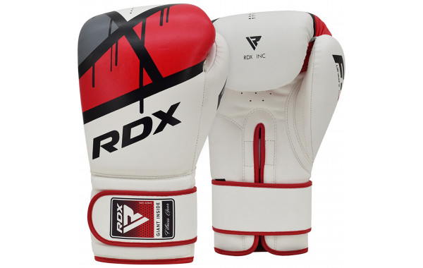 Перчатки тренировочные RDX BGR-F7R-12oz белый\красный 600_380