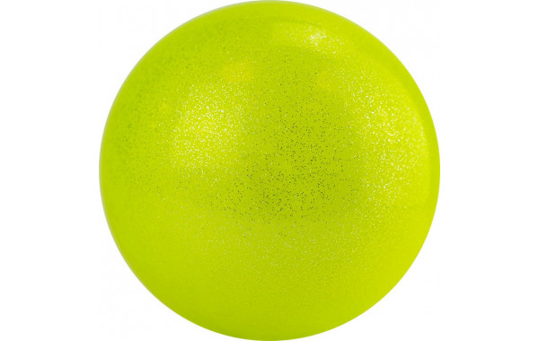 Мяч для художественной гимнастики однотонный d19см AGP-19-03 ПВХ, желтый с блестками 600_380