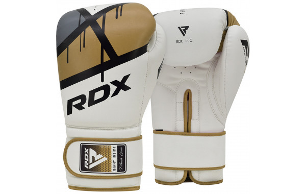 Перчатки тренировочные RDX BGR-F7GL-8oz белый\золотой 600_380
