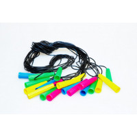 Скакалка резиновая 2,8 м 2010 с цветными ручками (Евростандарт) (продажа по 10шт)