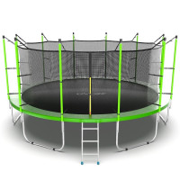 Батут с внутренней сеткой и лестницей EVO Jump Internal 16FT, зеленый