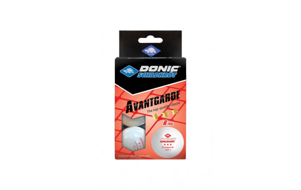 Мяч для настольного тенниса Donic 3* Avantgarde, 6 шт, белый 600_380