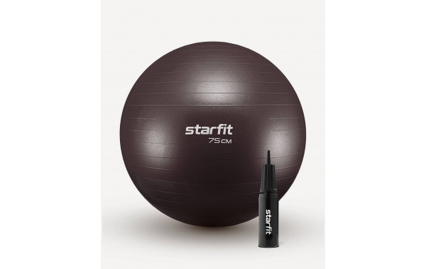 Фитбол d75см Star Fit антивзрыв, 1200 гр, с ручным насосом GB-111 кофейный 600_380