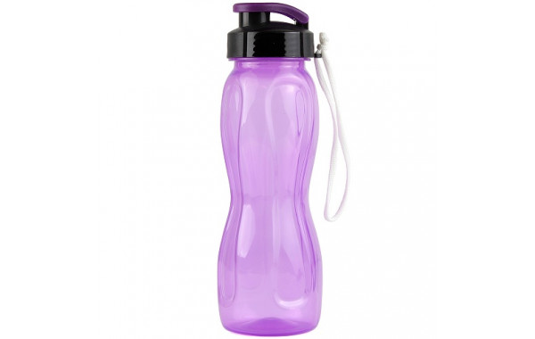 Бутылка для воды 550 мл WOWBOTTLES, шнурок в комплекте, прозрачно/фиолетовый КК0471 600_380