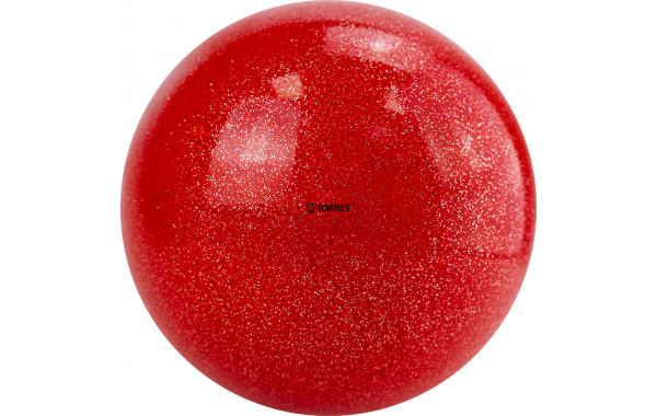 Мяч для художественной гимнастики d19см Torres ПВХ AGP-19-04 красный с блестками 600_380