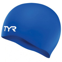 Шапочка для плавания подростковая TYR Wrinkle Free Junior Silicone Cap LCSJR-428 синий