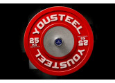 Диск 25кг каучуковый соревновательный YouSteel красный