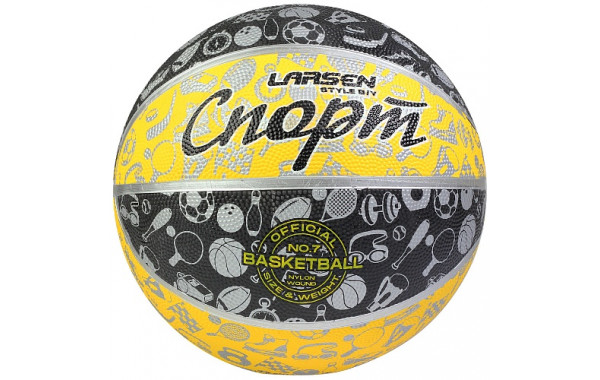 Мяч баскетбольный Larsen Style Black/Yellow 600_380