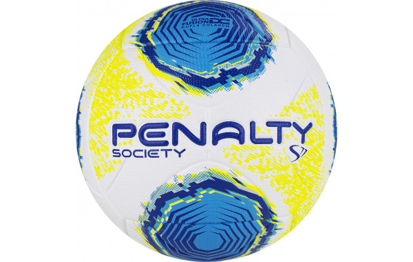 Мяч футбольный Penalty Bola Society S11 R2 XXII, 5213261090-U, р.5, PU, термосшивка, бел-желто-голуб 600_380