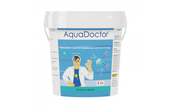 Флокулянт гранулы, коагулирующий препарат, быстрорастворимый AquaDoctor 5кг AQ1555 600_380