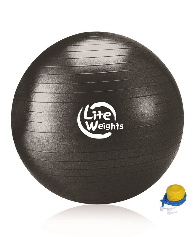Гимнастический мяч Lite Weights 1869LW 100см, ножной насос, черный 658_800