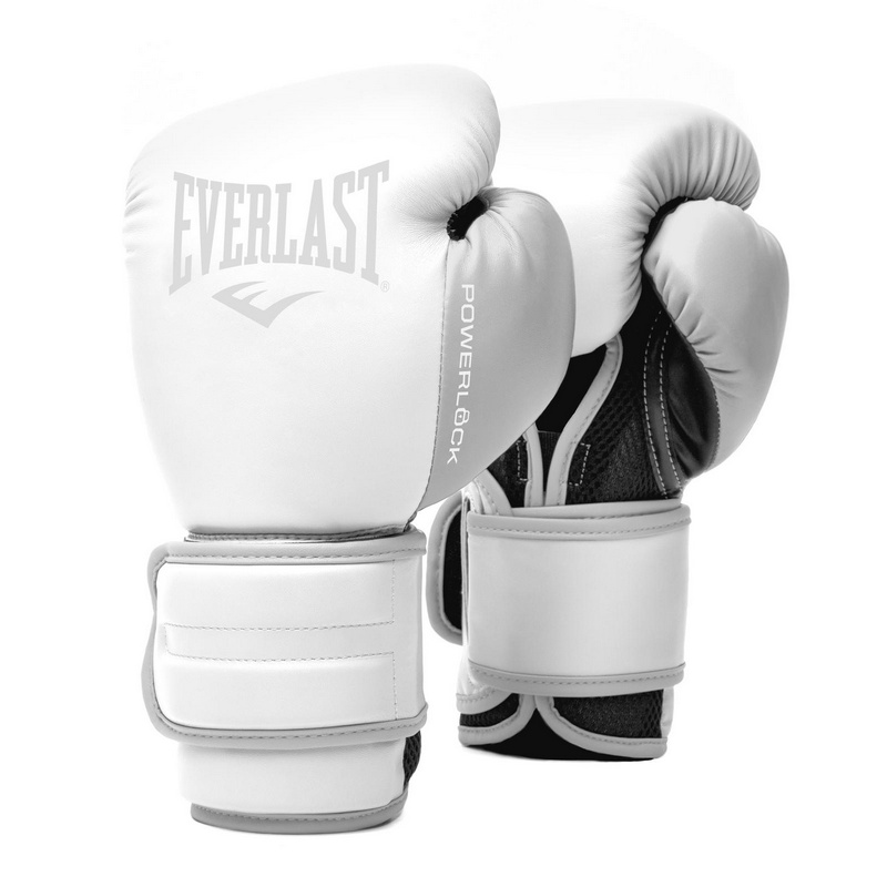 Боксерские перчатки тренировочные Everlast Powerlock PU 2 12oz бел. P00002289 800_800