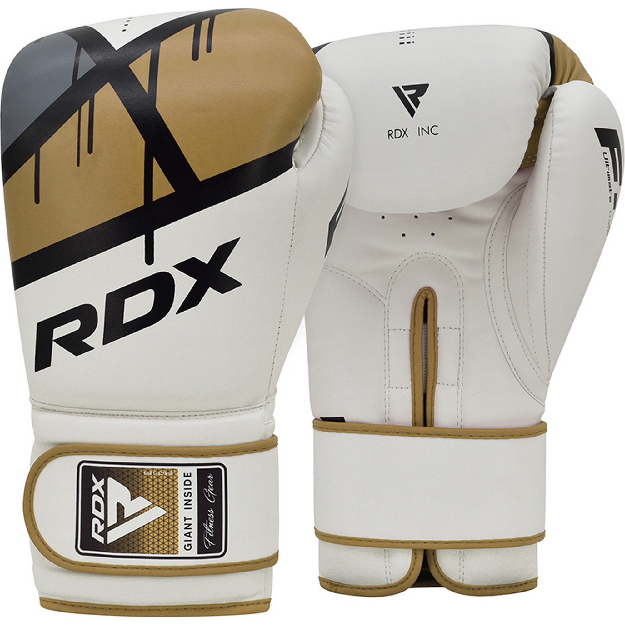 Перчатки тренировочные RDX BGR-F7GL-8oz белый\золотой 2000_2000