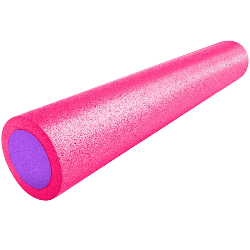 Ролик для йоги Sportex полнотелый 2-х цветный (розовый/фиолетовый) 90х15см PEF90-11 800_800
