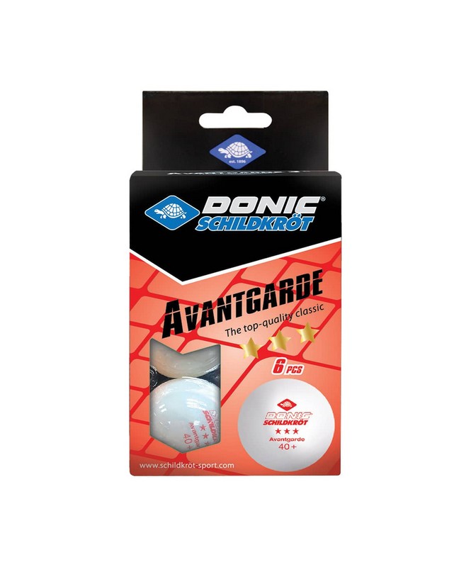 Мяч для настольного тенниса Donic 3* Avantgarde, 6 шт, белый 665_800
