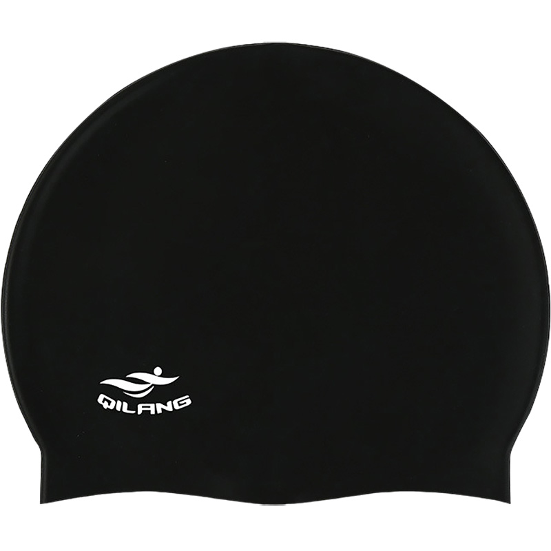 Шапочка для плавания силиконовая взрослая (черная) Sportex E41556 800_800