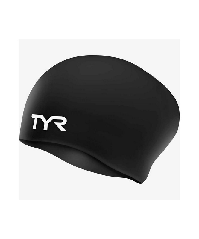 Шапочка для плавания TYR Long Hair Wrinkle-Free Silicone Cap LCSL\001 черный 665_800