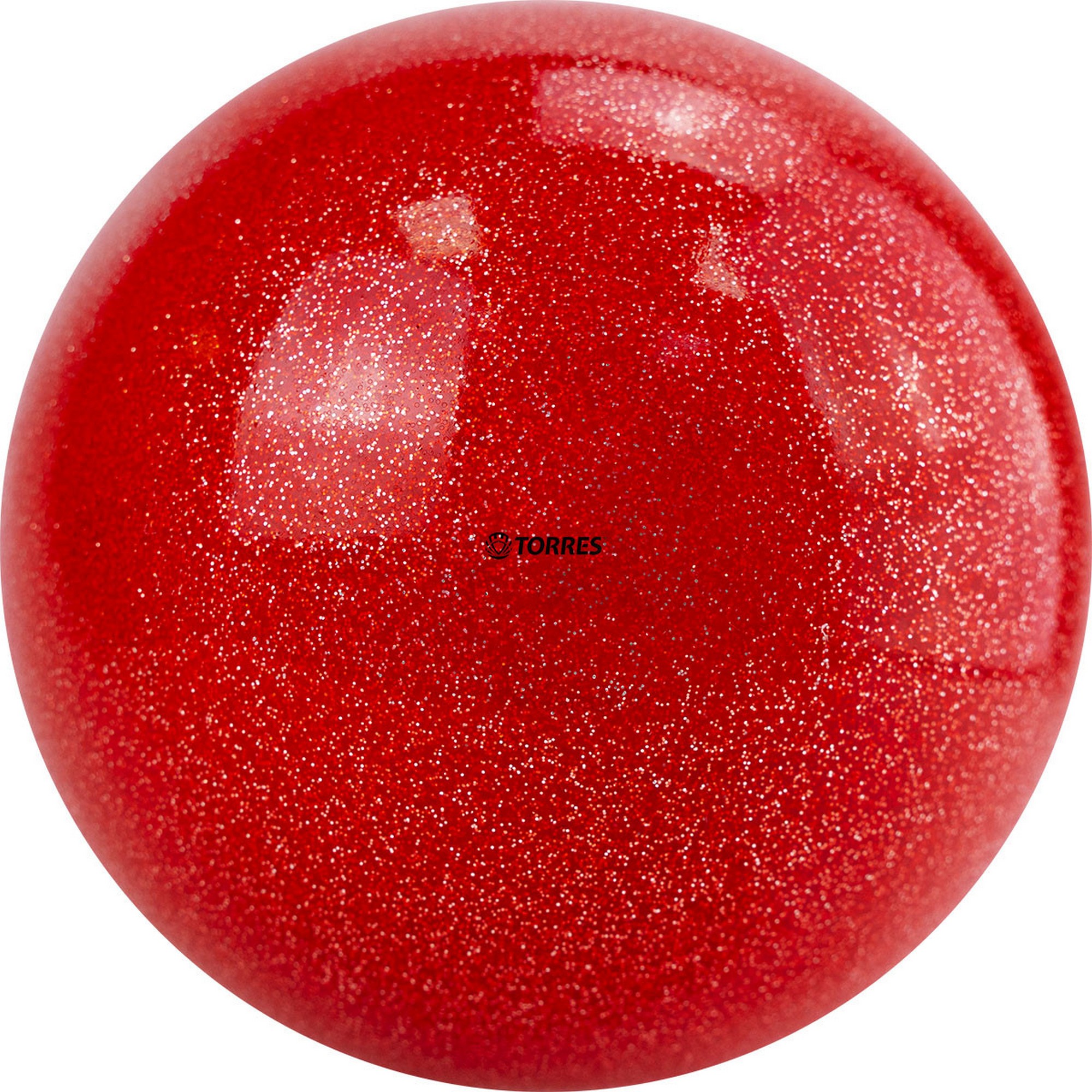 Мяч для художественной гимнастики d19см Torres ПВХ AGP-19-04 красный с блестками 2000_2000