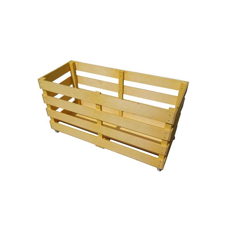 Контейнер (тележка) деревянный для спортинвентаря Ellada на колесах, 110х48х54см УТ0244 800_800