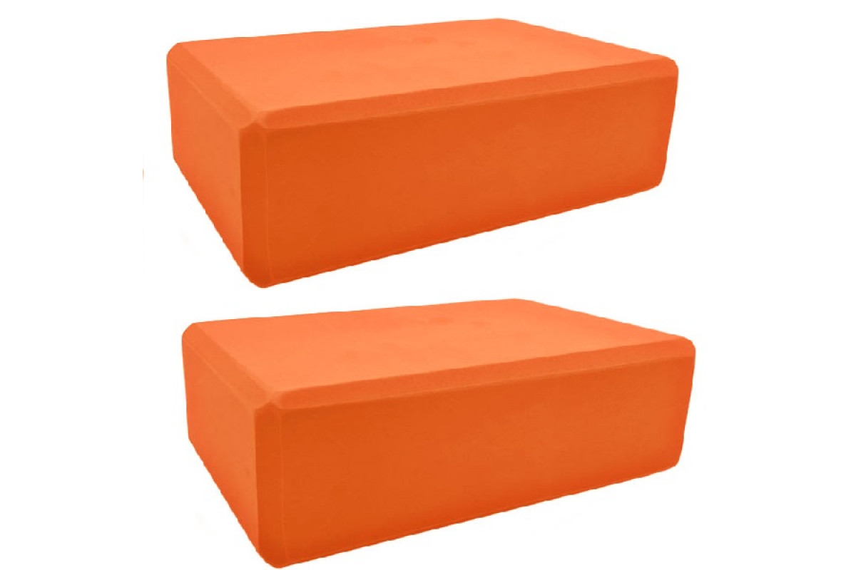 Набор йога блоков полумягких 2 штуки 223х150х76мм, ЭВА (E42942) Sportex BE300-9 оранжевый 1200_800