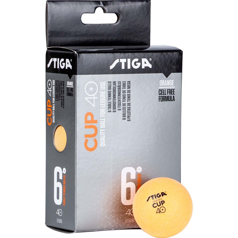 Мячи для настольного тенниса Stiga Cup ABS 1110-2503-06 6 шт оранжевый 800_800