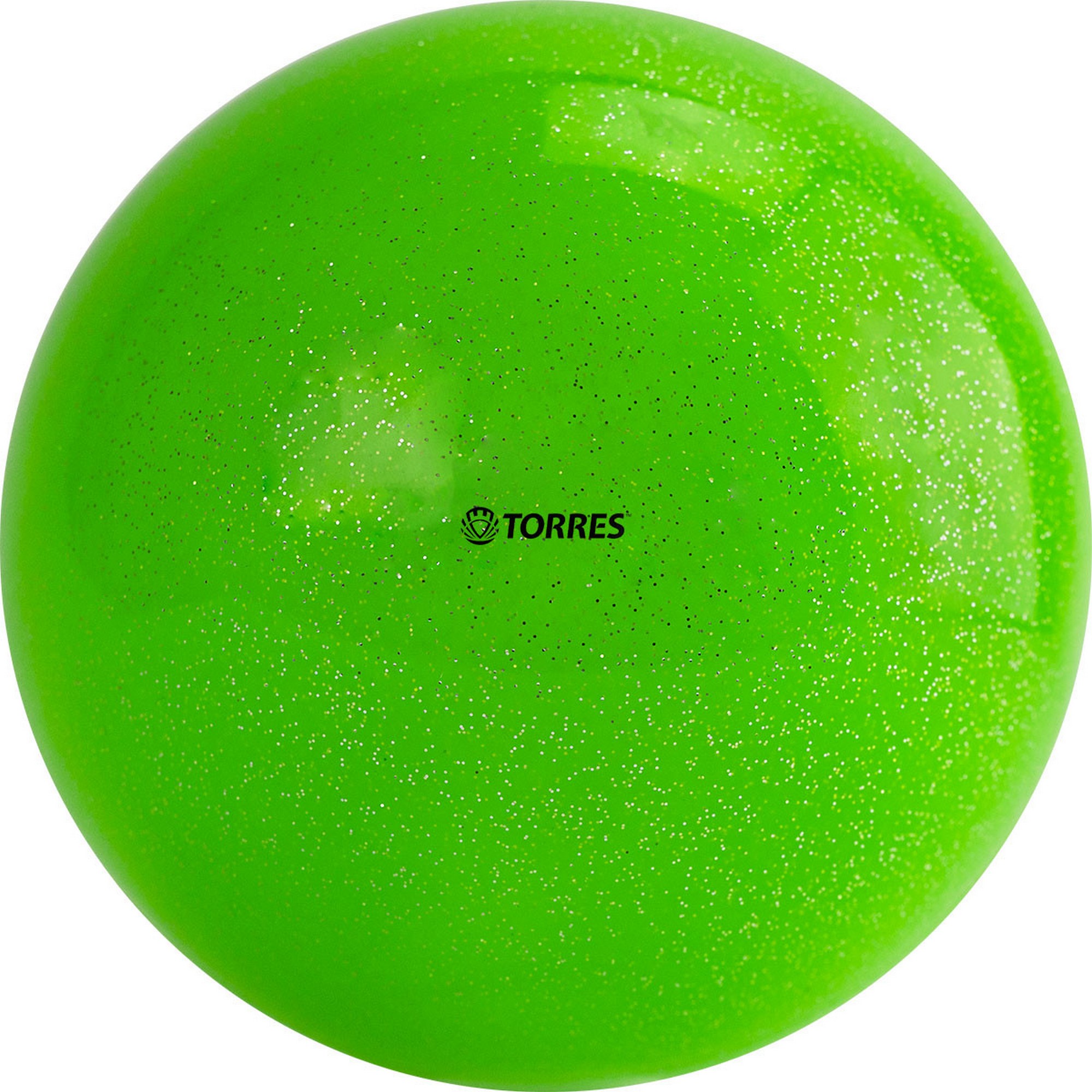 Мяч для художественной гимнастики d19см Torres ПВХ AGP-19-05 зеленый с блестками 2000_2000
