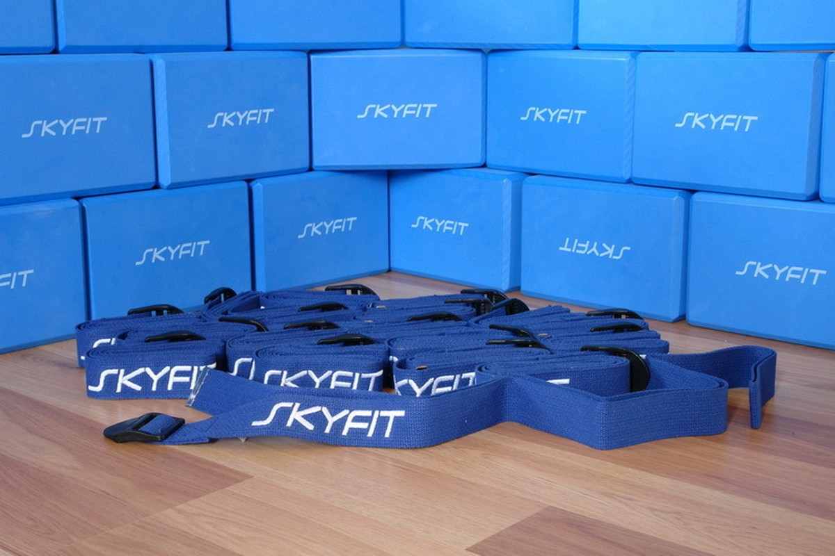 Ремень для йоги SkyFit SF-YS темно-синий 1200_800