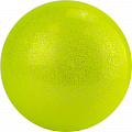 Мяч для художественной гимнастики однотонный d19см AGP-19-03 ПВХ, желтый с блестками 120_120