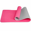 Коврик для йоги Sportex ТПЕ, 183х61х0,6см E39309 розово\серый 120_120