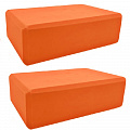 Набор йога блоков полумягких 2 штуки 223х150х76мм, ЭВА (E42942) Sportex BE300-9 оранжевый 120_120